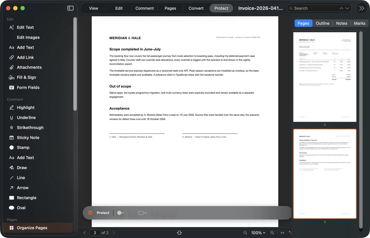 Protect PDF on Mac